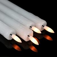 Bougies coniques sans flamme à effet de cire coulante, scintillantes, avec télécommande 10 touches, à piles, LED, lumière chaude, mèche 3D, pour décoration de fenêtre et de maison