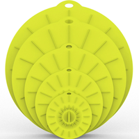 Lot de 5 couvercles extensibles en silicone sans BPA, écologiques et réutilisables pour micro-ondes, cinq tailles différentes, pour garder les aliments frais, adaptés aux bols et casseroles
