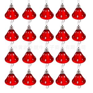 <b>Christmas</b> plastic mushroom <b>small</b> pendant ornaments red shopping mall store <b>decoration</b> pendant party festival - Product Image 4