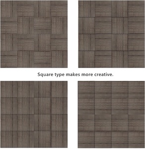 Fond décoratif personnalisé de 60cm, carré en bois d'<span class=keywords><strong>ardoise</strong></span> 3D, fond en PET, panneaux acoustiques à lattes en bois naturel, Akupanel - Product Image 6