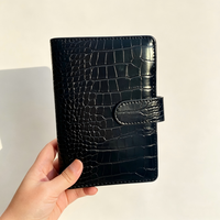 Carnet de notes en cuir PU texture crocodile A6 avec boucle à pression, agenda personnalisé avec logo, cadeau