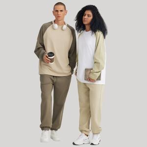 Custom Logo Unisex Raglan Tee High Quality 245gsm Cotton Loose Fit <b>Long</b> Sleeve Wholesale - Product Image 4