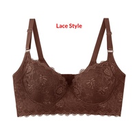Soutien-gorge sexy grande taille en dentelle, à armatures fines en acier à mémoire de forme, effet push-up, anti-affaissement, décolleté en V profond, bonnet 3/4, avec maintien latéral