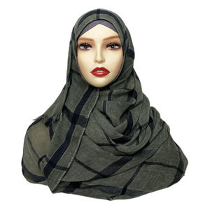 Accesorios <span class=keywords><strong>de</strong></span> Ropa Étnica <span class=keywords><strong>de</strong></span> Moda, <span class=keywords><strong>Tela</strong></span> Modal Voile para Bufandas, Viscosa Tailandesa, Hijab, Chales a Cuadros, Calidad Turca para Mujer - Product Image 6