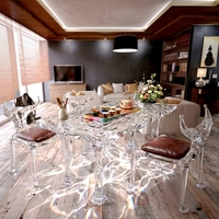 Table basse et table à thé personnalisables haut de gamme en cristal synthétique transparent, style luxe léger, pour salon et mobilier de maison