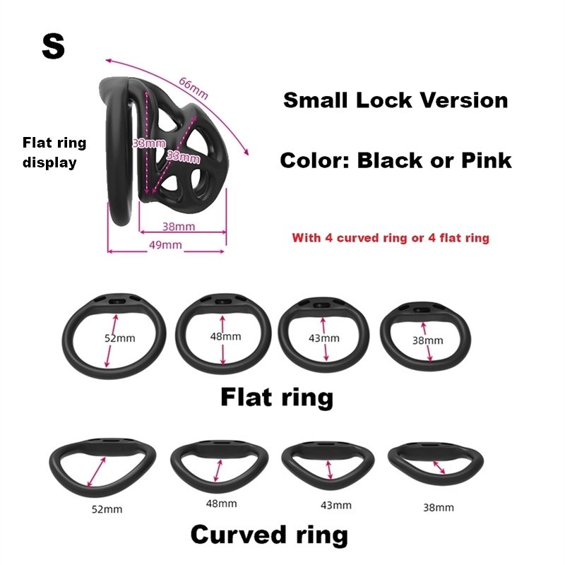 S&nbsp;:&nbsp;noir + 4 anneaux plats (version à petit cadenas)