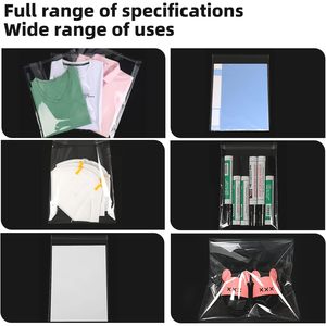 Bolsas de Celofán Autosellables de 10x14 Pulgadas, Transparentes y Reutilizables, para Almacenamiento de Ropa, Organizador Rectangular de Polipropileno PP - Product Image 6