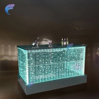 Comptoir de réception/bar mural à bulles d'eau lumineux à LED RGB en acrylique plastique moderne personnalisé pour hôtel et bar à domicile