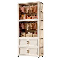 Armoire de rangement pliable multifonctionnelle en plastique durable pour chambre d'enfant et salle de bain