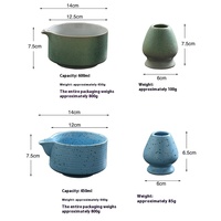 Bambus Cérémonie de Style Japonais Poterie Coulant Glaçure Matcha Ensemble d'Outils en Céramique Matcha Bol avec Bec pour Thé Fouet Service à Thé