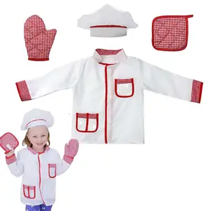 Kinderen Rollenspel Halloween 4 Stuks Chef-Kok Uniform Hoed Pak Kok Kostuum Voor Kinderen HCBC-049