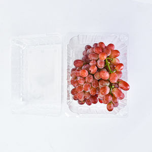 1000g Recycelbare Obst-Kirsch-Trauben-Klappbox PET Transparenter Frischtrauben-Behälter mit Boden und Deckel mit Löchern - Product Image 5
