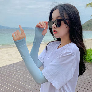 Mangas Protectoras Solares al por Mayor de Seda Helada para Brazos, Protección UV para Deportes al Aire Libre, Correr, Senderismo, Transpirables, Antideslizantes, Verano - Product Image 6