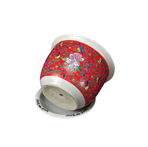 Maceta <span class=keywords><strong>de</strong></span> Cerámica Pintada a Mano con Diseño Famille Rose, Tamaño Grande, <span class=keywords><strong>para</strong></span> Interiores - Product Image 4