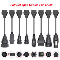 Kit complet de 8 câbles pour camion 8in1, connecteur OBD1 vers OBD2, pour I-VECO S-cania B-enz R-enault Truck Diagnostic