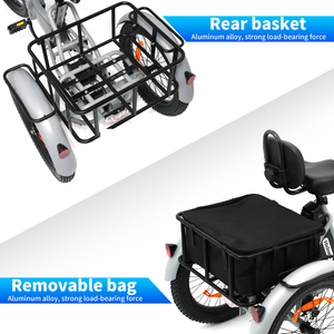 Bicicleta de Tres Ruedas Hidoes T2 48V 17.4Ah con Motor sin Escobillas de 7 Velocidades y Batería de Litio, Lista para Enviar desde Almacén en Europa - Product Image 3