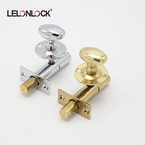 ゴールドブライトクロム37/62 mmパイプボアホールウォールクローゼットドアロック、セキュリティドア用ノブハンドル付き - Product Image 2