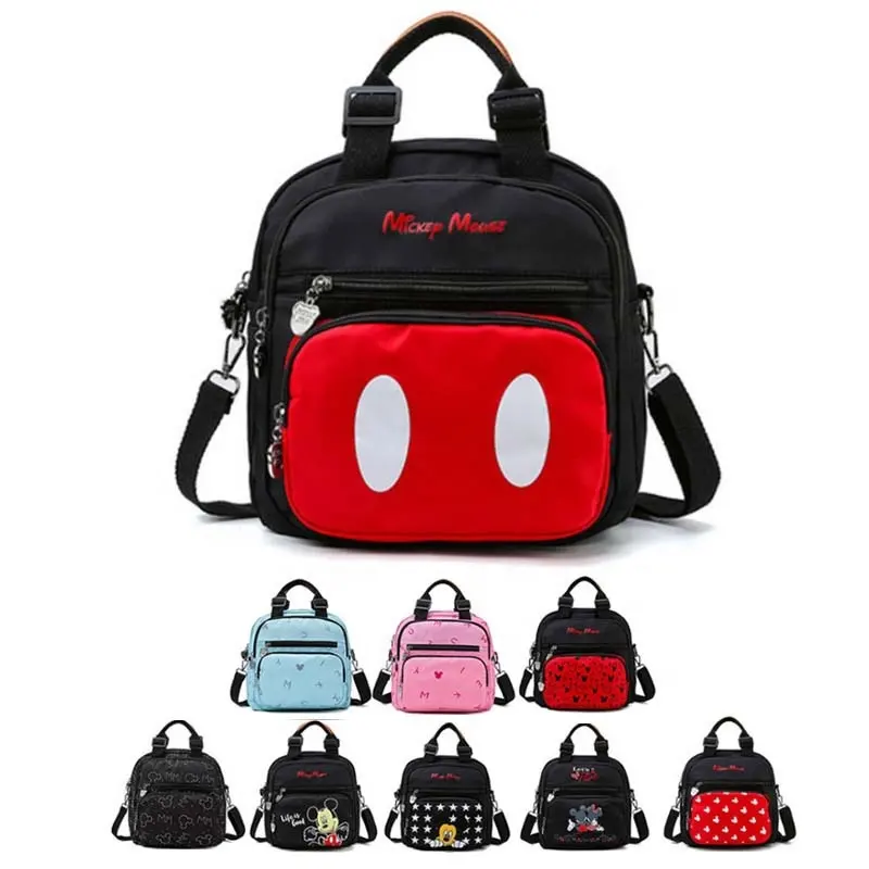 Многофункциональный милый рюкзак для подгузников на молнии с мультяшным принтом, маленькие сумки для подгузников с Микки Маусом