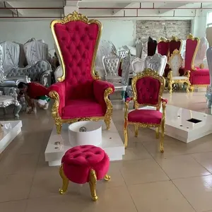 Rouge En Gros Meubles Loisirs Canapé De Luxe De Mariage Chaises Roi Reine Trône Chaise Pour L'événement De Noce Banquet