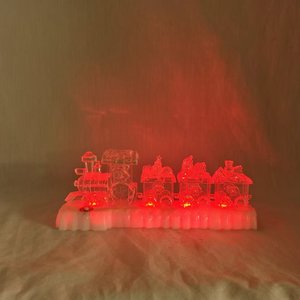 Glass Acrylic clear Locomotive Train Decor Train Decor Set for Christmas Party <b>Kids</b> Gift Set Under Christmas Tree Decorations - Product Image 5
