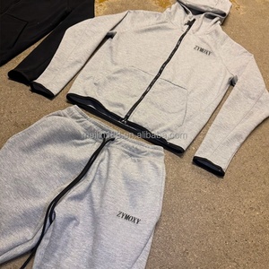 Custom Two Piece Jogging Suit Gym Tracksuit Men Zip <b>up</b> Hoodies and Sweatpants Set Casual Fit Sweat Suit Tracksuit Manufacturer - Product Image 3