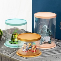 Boîte à gâteau ronde transparente en PET, petite taille, étanche, avec logo personnalisé en relief, idéale pour l'emballage cadeau - Offre Spéciale
