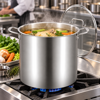 WOXIANG Marmite extra haute en acier inoxydable triple épaisseur 24/26/28/30/32cm Grande capacité Chauffage uniforme pour la cuisine