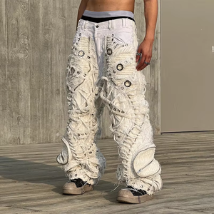 DiZNEW Nouvelle livraison de jeans pour hommes de grande rue en coton durable de haute qualité Jeans pour hommes à jambe droite Jeans pour hommes de grande taille - Product Image 3