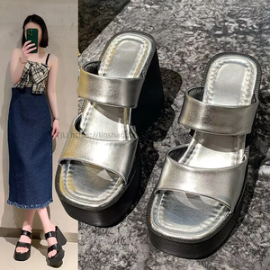 Sandali <span class=keywords><strong>con</strong></span> <span class=keywords><strong>Zeppa</strong></span> Sportivi Estivi Nuovi da Donna, <span class=keywords><strong>Scarpe</strong></span> <span class=keywords><strong>con</strong></span> Plateau, Vendita all'Ingrosso dalla Fabbrica - Product Image 1