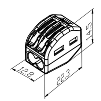 Universeller kompakter Kupferkontakt-PA-Gehäuseanschluss 1P 32A 12V Buchsen-Stromanschlussklemme für 1-zu-1-Verbindungen
