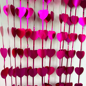 Saint-Valentin 2m rouge et rose pêche coeur porte rideau <span class=keywords><strong>lumineux</strong></span> pluie rideau <span class=keywords><strong>mariage</strong></span> Confession accessoires fête décorations murales - Product Image 1