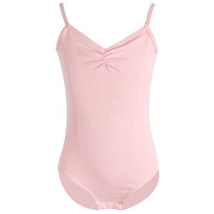 Maillot de Ballet para Niñas, de Algodón y Spandex, con Tirantes Finos, Sin Mangas, con Cuello en V y Detalle Cruzado en la Parte Delantera, para Danza, Entrenamiento y Gimnasia - Product Image 2