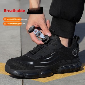 Chaussures de travail d'extérieur pour homme, baskets grises, chaussures de sécurité à embout en acier, chaussures de sécurité anti-écrasement - Product Image 5