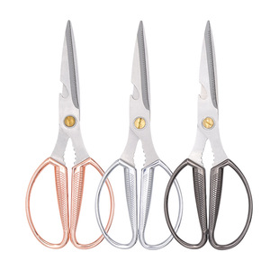 <b>Kitchen</b> Scissors Stainless Steel Straight Head For Home Use With Gold Plated Pivot Point - Product Image 3