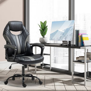 Chaise de jeu minimaliste avec accoudoirs, roulettes pivotantes, noir, classe 2, chaise de jeu de course à bascule avec accoudoirs, roulettes pivotantes - Product Image 6