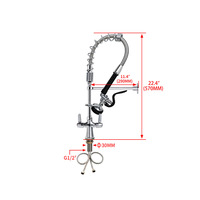 Robinet mélangeur de cuisine en laiton de haute qualité, prix usine, monotrou, avec douchette extractible et double plaque rotative, pour usage hospitalier