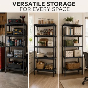 Étagères empilables en plastique, étagères de rangement en résine, ventilées, robustes, sans outils, réglables, pour garage - Product Image 4