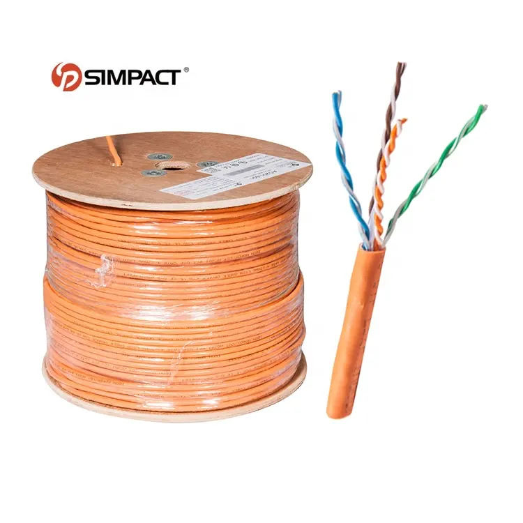Оптовая продажа цена simpact бренд 305 м cat6 кабель сети 1000ft 250 МГц CCA Cu провод с сердечником локальной сети Интернет Кабель