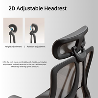 Chaise de bureau ergonomique avec accoudoirs 3D, coussin en mousse moulée, chaise de travail réglable en maille pour bureau à domicile, salon, base pivotante 5 étoiles