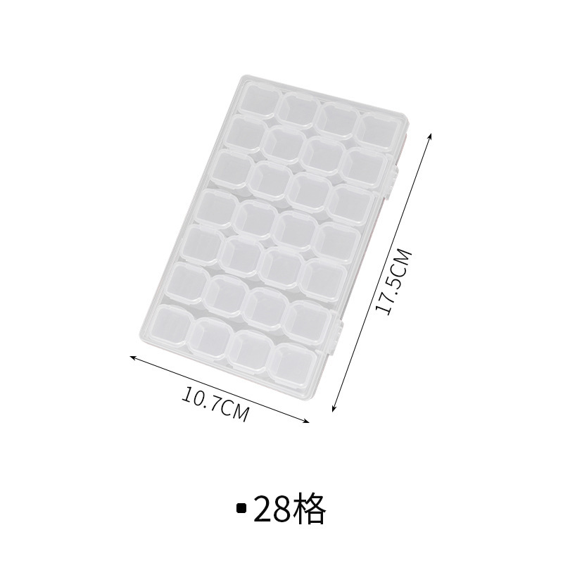 Boîte de rangement transparente à 28 compartiments