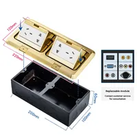 Prise de sol européenne double 2 trous britannique 10-20A IP11 entièrement en acier inoxydable Pop-Up 2 positions avec port USB