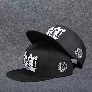 Unisex 6-Panel bông Snapback cap với tương phản Logo tùy chỉnh 3D thêu thiết kế phẳng cho hip-Pop phong cách