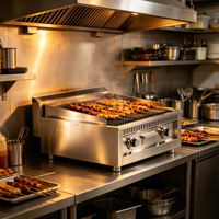 Grill au gaz à pierres volcaniques LIBERMANN, équipement de cuisine professionnel en acier inoxydable, pour hôtel et restaurant