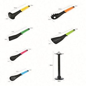 Colorful Nylon Eco-Friendly Durable 7-Piece Cooking Shovel Spoon Kitchenware <b>Set</b> Dishwasher Safe Contemporary Design Gas - Product Image 3