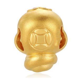 24K เครื่องประดับลูกปัดทองรูปงูเครื่องรางหรูหราระดับไฮเอนด์แกะสลักด้วยทองคำแท้ - Product Image 2