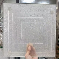 Panneau en verre artistique OEM 8mm 10mm 2800*1500mm, coulé à chaud et trempé en four, pour dessus de table, cloison et décoration d'armoire