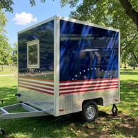 Camion de cuisine mobile standard américain, camion de vente de glaces, pizzas, gaufres, sandwichs, crêpes, caravane alimentaire