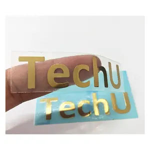 7 x 2 cm Glossy Gold Adhesive Nickel Metal Letter Sticker Label Printing Custom For Packing Bag