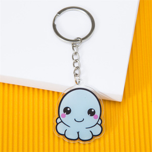 Porte-clés en plastique acrylique motif dessin animé monde sous-marin avec impression UV - Vente en gros - Souvenir tendance et cadeau d'affaires - Product Image 3
