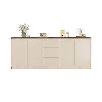 Buffet moderne minimaliste en bois massif avec éclairage LED, multifonctionnel, avec porte-vin, rangement pour la maison, le bureau, le salon, la salle à manger